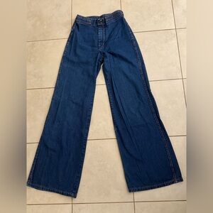 GAP 1970s Vintage Women's Wide-Leg Jeans in Dark Blue Denim